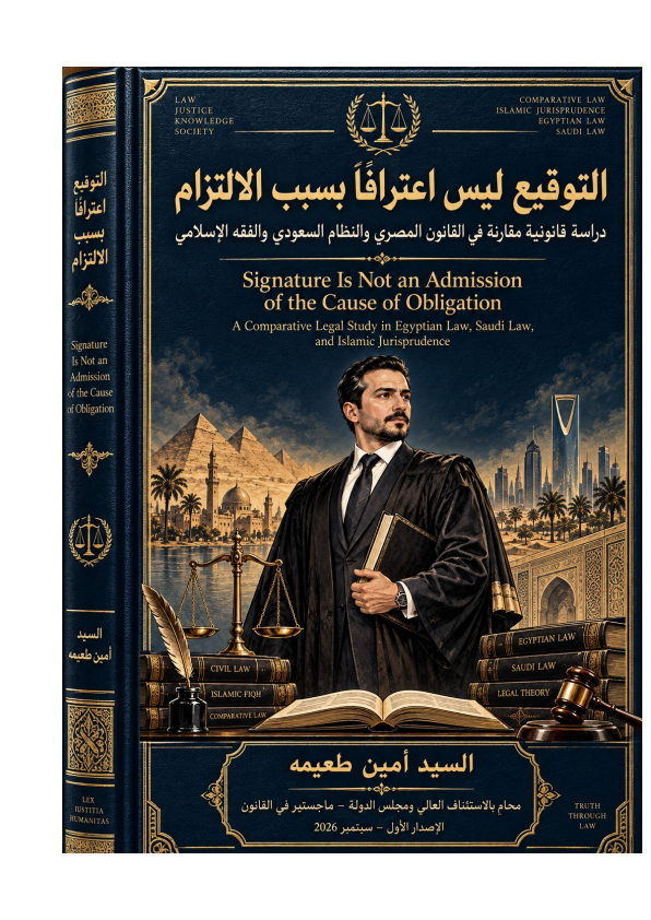 غلاف كتاب التوقيع ليس اعترافًا بسبب الالتزام — السيد أمين طعيمه